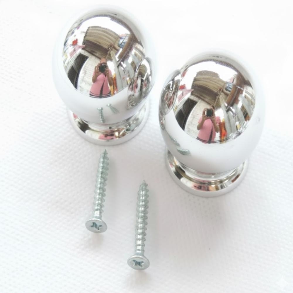 Kit 10 Puxador Moveis Redondo Prata Luxo Gaveta Armario Ponto Bola Furo Unico Parafuso - 6