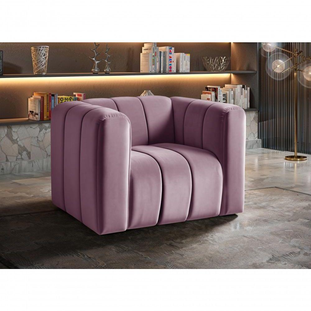 Poltrona Mona Decorativa Confortável Moderna Sala De Estar - Veludo Roxo 380 - 3