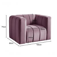 Poltrona Mona Decorativa Confortável Moderna Sala De Estar - Veludo Roxo 380 - 2