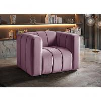 Poltrona Mona Decorativa Confortável Moderna Sala De Estar - Veludo Roxo 380 - 3