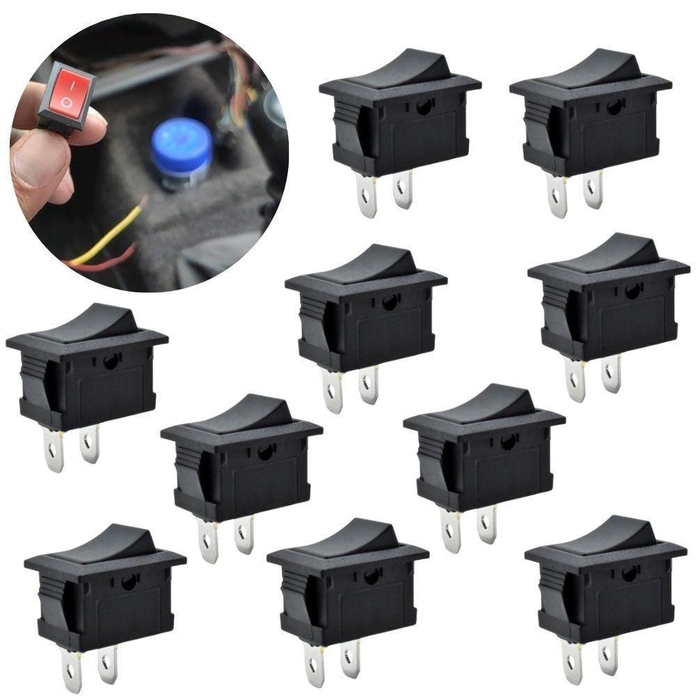 Kit 10 Botao On Off Chave Liga Desliga Interruptor Gangorra Chave Universal 10a Tic Tac 12v A 220v Eletrico Automotivo - 2