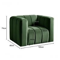 Poltrona Mona Decorativa Confortável Moderna Sala De Estar - Veludo Verde 270 - 2