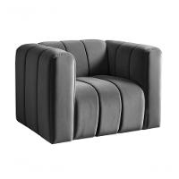 Poltrona Mona Decorativa Confortável Moderna Sala De Estar - Veludo Cinza 220 - 1