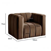 Poltrona Mona Decorativa Confortável Moderna Sala De Estar - Veludo Marrom 260 - 2