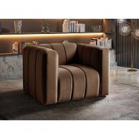 Poltrona Mona Decorativa Confortável Moderna Sala De Estar - Veludo Marrom 260 - 3