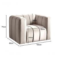 Poltrona Mona Decorativa Confortável Moderna Sala De Estar - Suede Bege 080 - 2