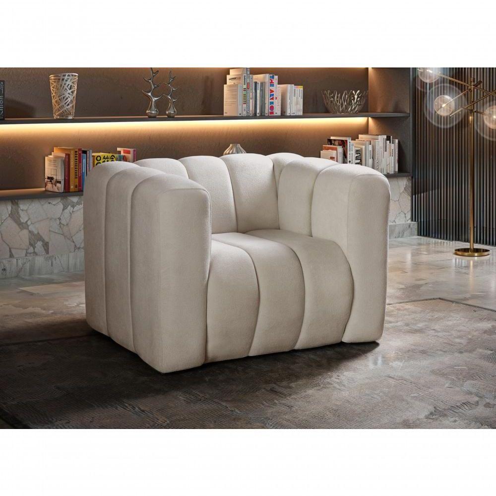 Poltrona Mona Decorativa Confortável Moderna Sala De Estar - Bouclê Marrom 510 - 1