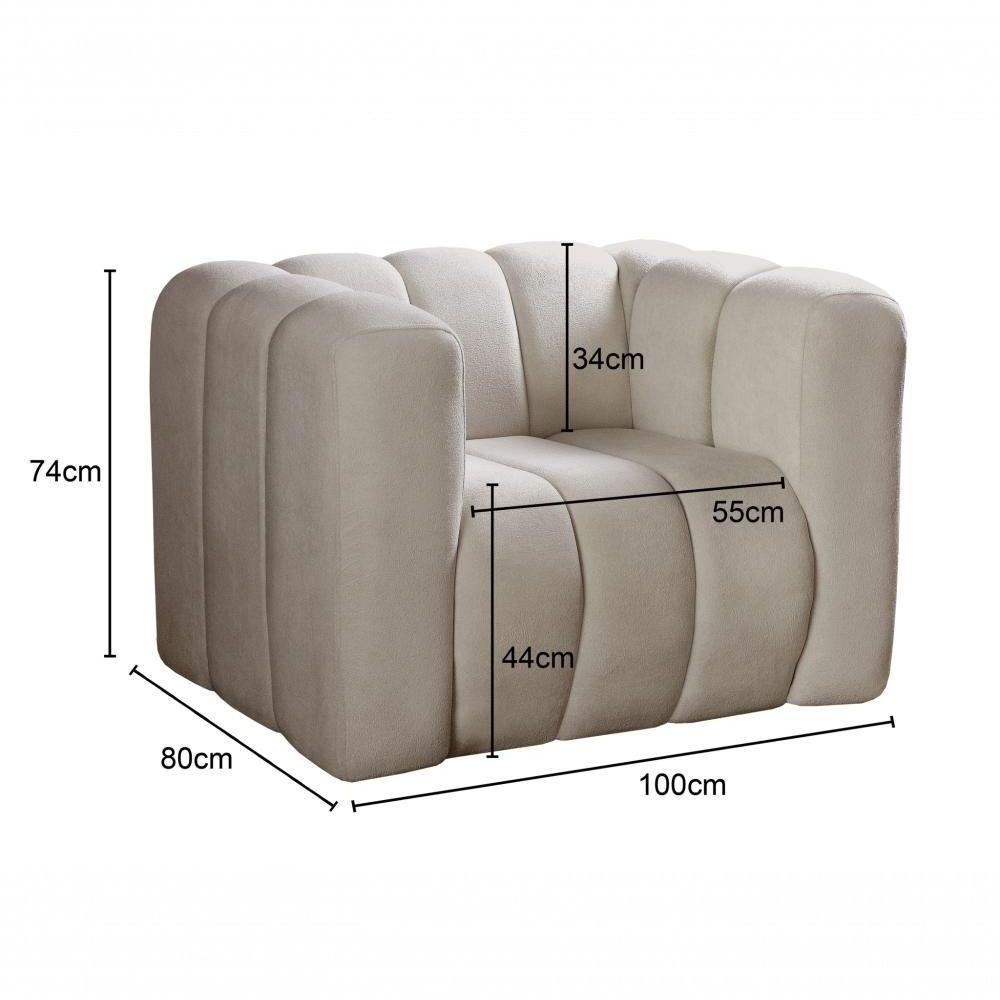 Poltrona Mona Decorativa Confortável Moderna Sala De Estar - Bouclê Marrom 510 - 6