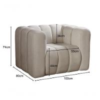 Poltrona Mona Decorativa Confortável Moderna Sala De Estar - Bouclê Marrom 510 - 6