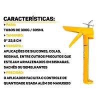 Pistola Silicone Aplicador Profissional Engraxadeira Aco Vedacao Aplicacao Manual Tubo Cola Rejunte Pvc Alta Pressao - 5