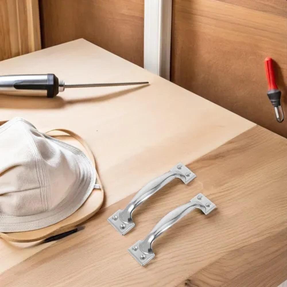 Kit 4 Puxador Inox Porta Gaveta Moveis Mdf Multiuso Clasic Cromado Ergonomico Guarda Roupa - 3