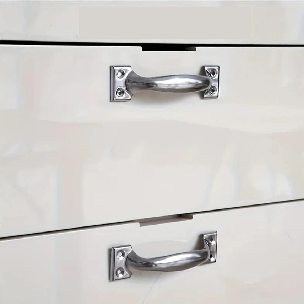 Kit 4 Puxador Inox Porta Gaveta Moveis Mdf Multiuso Clasic Cromado Ergonomico Guarda Roupa - 4