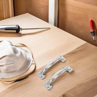 Kit 4 Puxador Inox Porta Gaveta Moveis Mdf Multiuso Clasic Cromado Ergonomico Guarda Roupa - 3