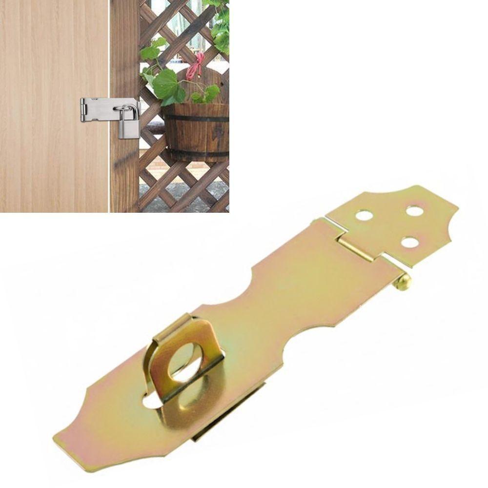 Dobradiça Porta Cadeado Fecho Trinco Portas Armarios Gavetas Baus Bicromatizado De Ferro 12,5cm Resistente - 1