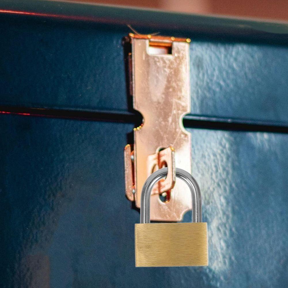 Dobradiça Porta Cadeado Fecho Trinco Portas Armarios Gavetas Baus Bicromatizado De Ferro 12,5cm Resistente - 3