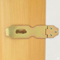 Dobradiça Porta Cadeado Fecho Trinco Portas Armarios Gavetas Baus Bicromatizado De Ferro 12,5cm Resistente - 6