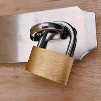 Dobradiça Porta Cadeado Fecho Trinco Portas Armarios Gavetas Baus Bicromatizado De Ferro 12,5cm Resistente - 9