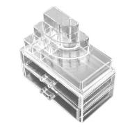 Organizador Porta Maquiagem Acrilico Com 2 Gavetas Maleta Para Cosmeticos Esmaltes Batom Pincel E Joias - 2