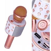 Microfone Karaoke Portatil Cantar Festas Reunioes Brincadeira Caixa De Som Bluetooth Portatil Sem Fio Rose Gold