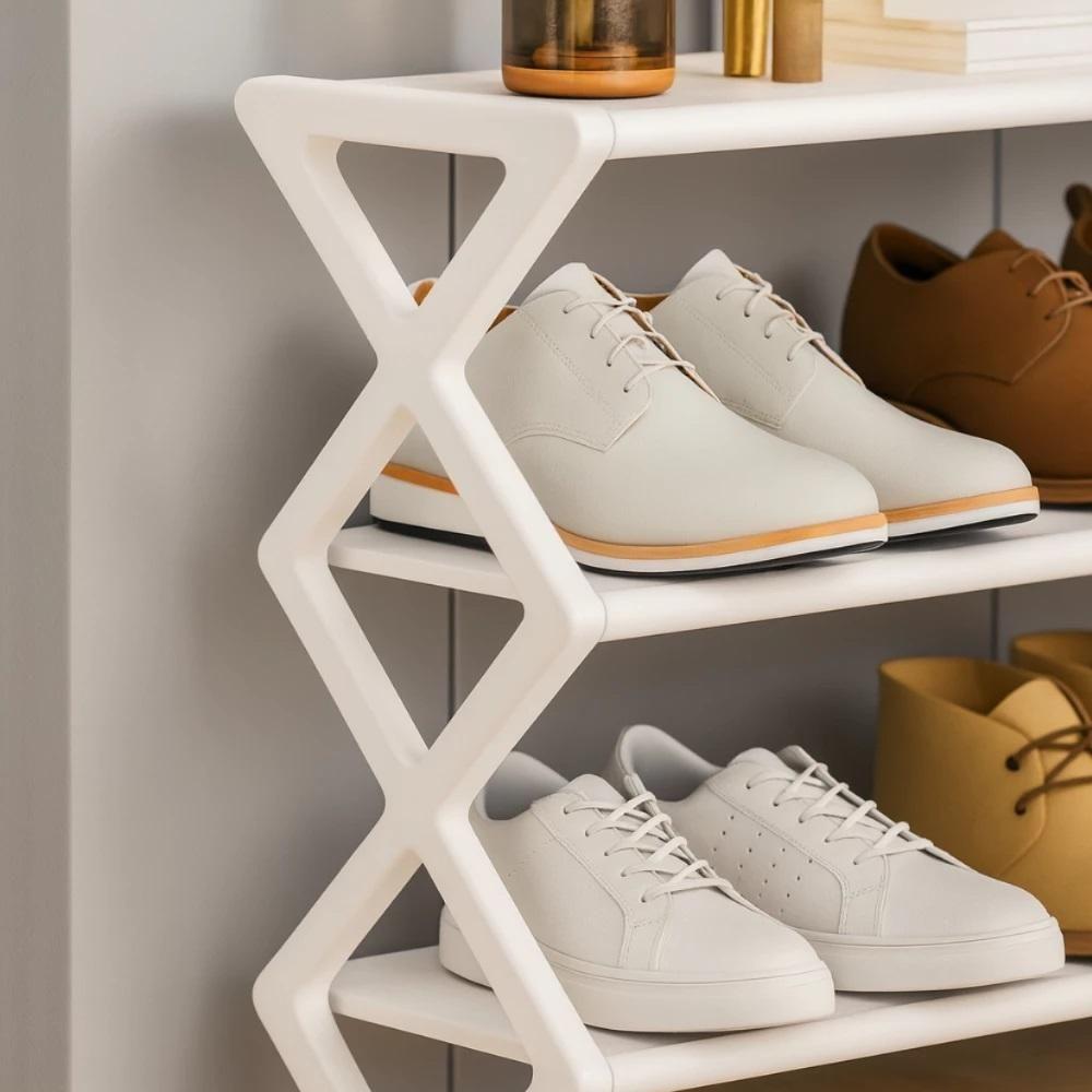 Sapateira Estante Organizadora Sapatos Brinquedos Porta Treco 8 Pares Calcados Lavanderia Branca - 4