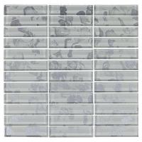 Pastilha De Vidro Evolution White 9,5x2,3 Placa 30x30cm - 1313121004 - 1