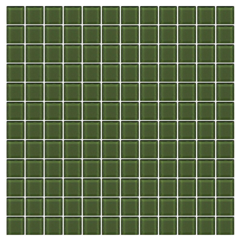 Pastilha De Vidro Crystal Verde Militar 2x2 Placa 30x30cm - Pgcvm - 1