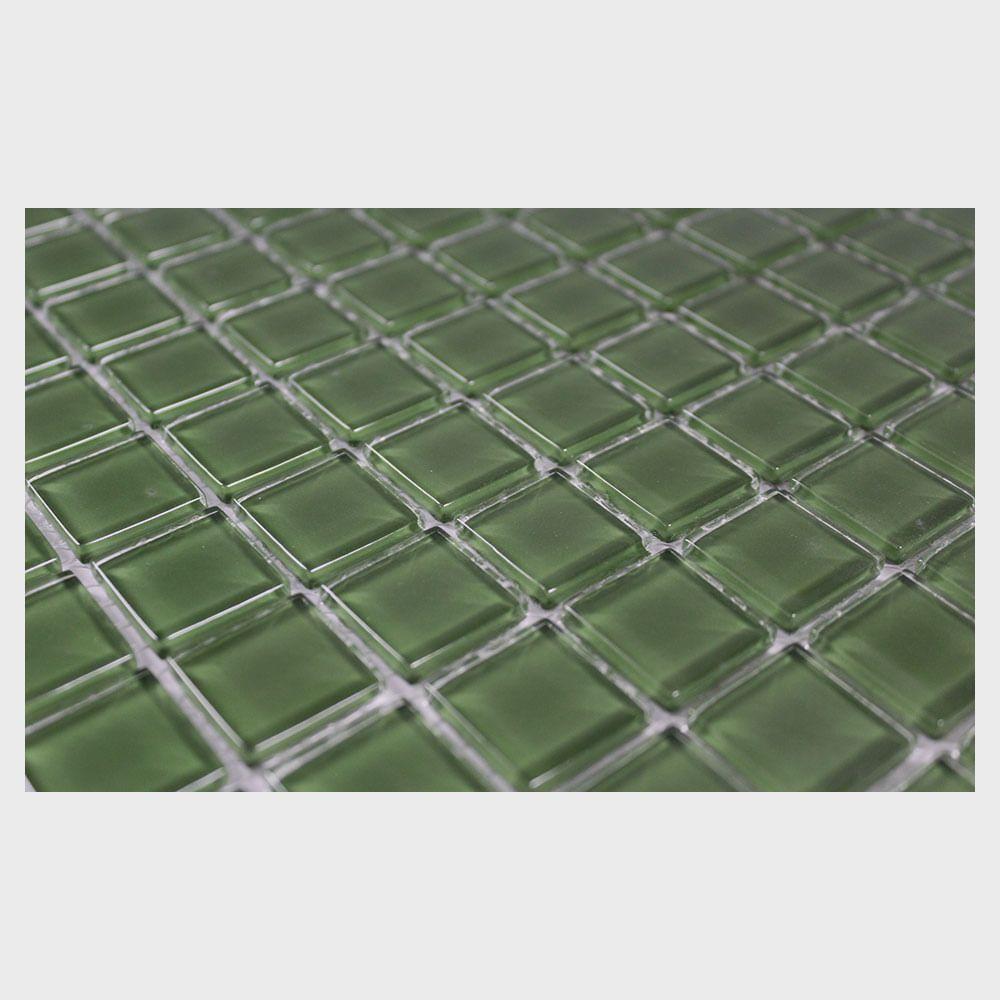 Pastilha De Vidro Crystal Verde Militar 2x2 Placa 30x30cm - Pgcvm - 2