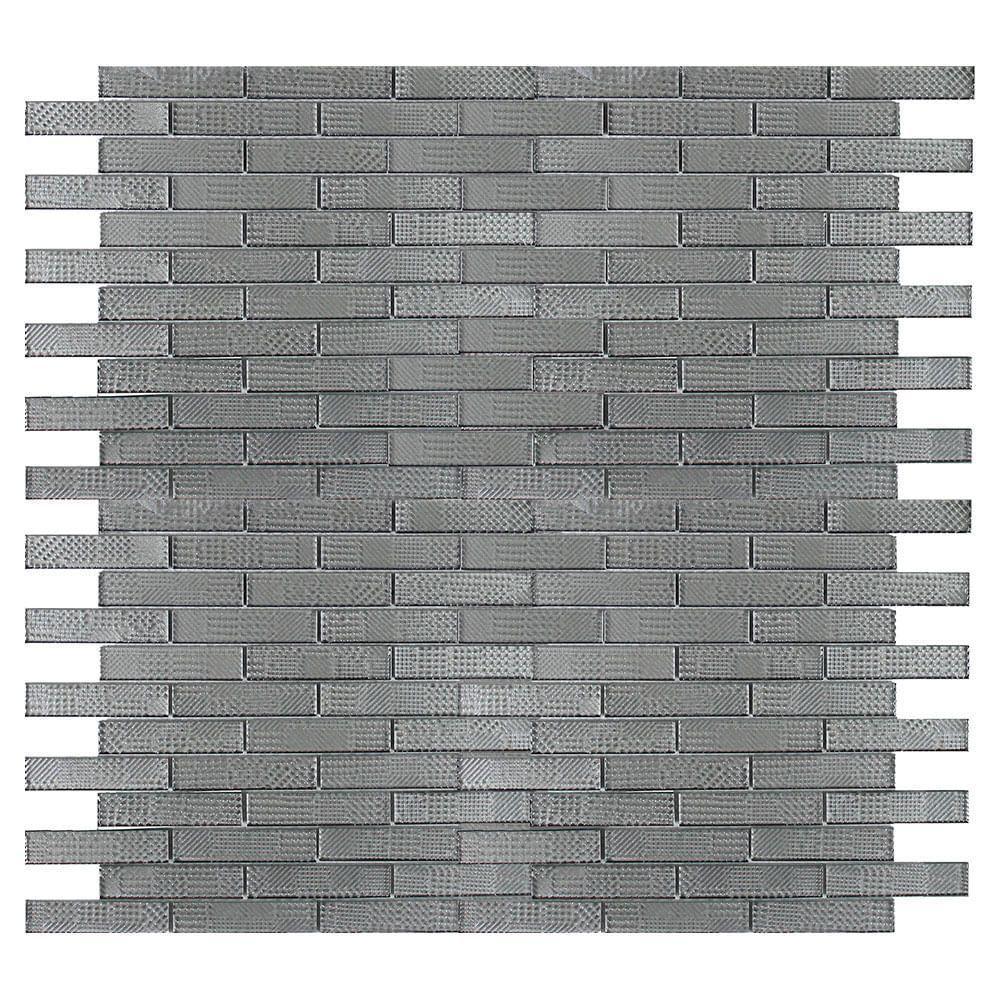 Mosaico De Vidro Touch Glass Silver 9,5x2 Placa 30x30cm - 1313125004 - 3