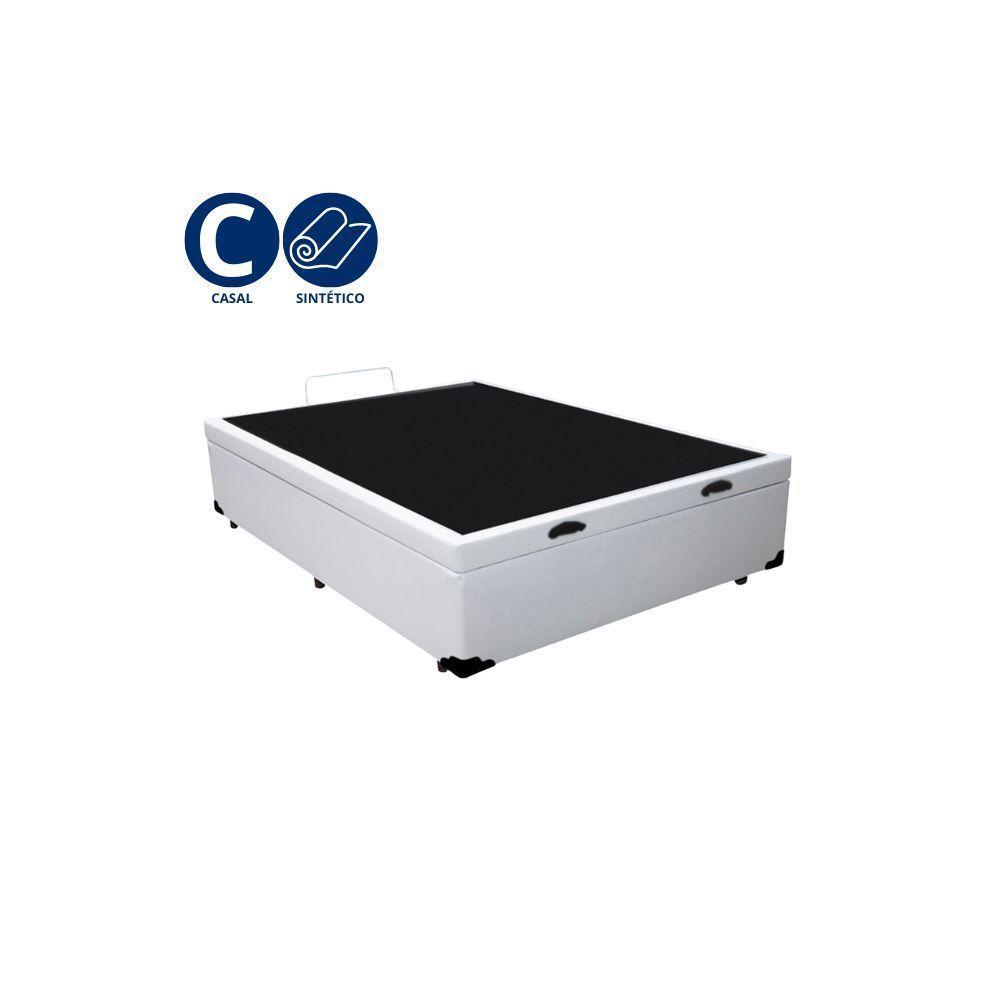 Cama Box Baú Casal Whc Sintético Branco 138x188x42 - 2