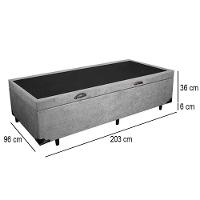 Cama Box Baú Solteirão Whc Suede Cinza 96x203x42 - 3