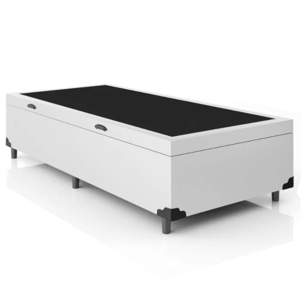 Cama Box Baú Solteirão Whc Sintético Branco 96x203x42 - 5