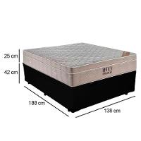 Cama Box Baú Casal Sintético + Colchão Molas Ensacadas Ortobom Airtech 138x188x67 Preto