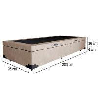 Cama Box Baú Solteirão Whc Suede Bege 96x203x42 - 2