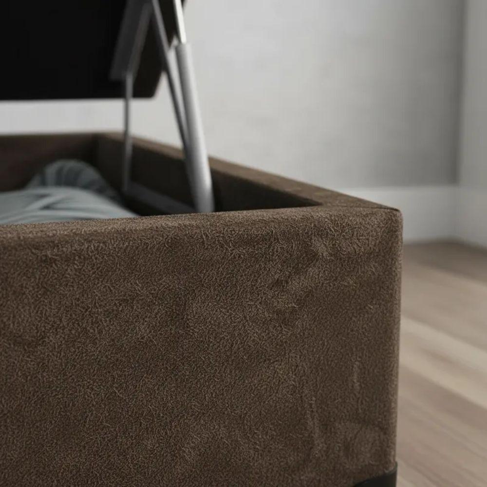 Cama Box Baú Solteiro Whc Suede Marrom 88x188x42 - 2