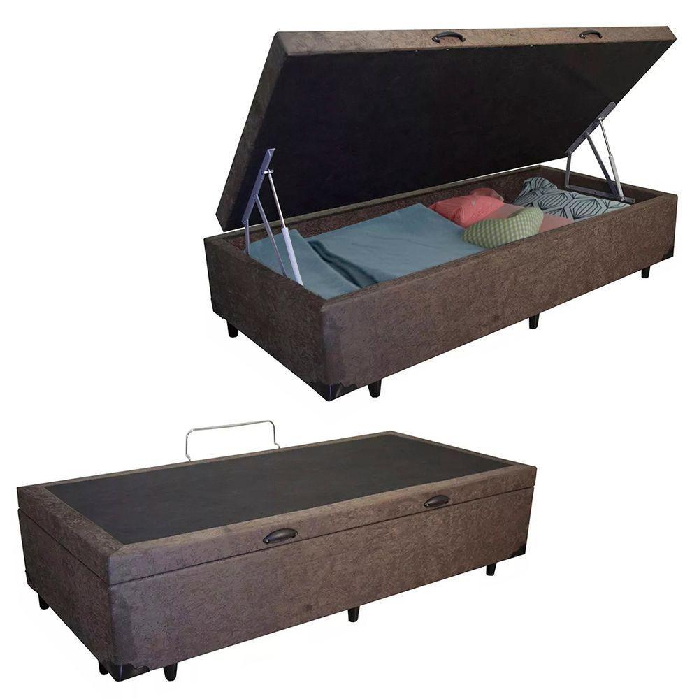 Cama Box Baú Solteiro Whc Suede Marrom 88x188x42 - 4