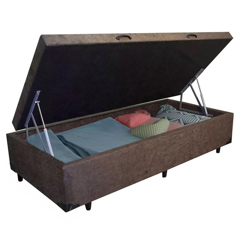Cama Box Baú Solteiro Whc Suede Marrom 88x188x42 - 6