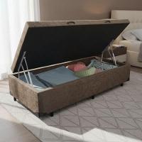 Cama Box Baú Solteiro Whc Suede Marrom 88x188x42 - 3