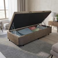 Cama Box Baú Solteiro Whc Suede Marrom 88x188x42 - 5