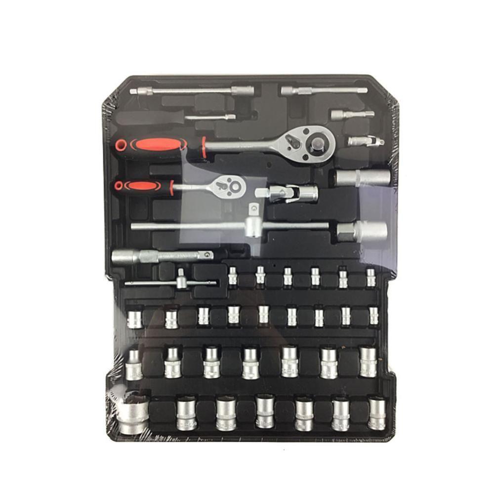 Maleta Jogo Ferramentas 199 Pecas Aluminio Carrinho Profissional Mala Rodinhas Cromo Vanadio Alicates Soquetes Bits Tren - 5