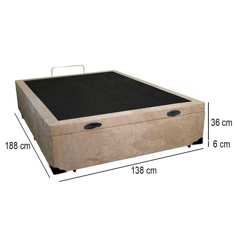 Cama Box Baú Casal Whc Suede Bege 138x188x42 - 3