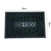 Tapete Entrada Macio Antiderrapante Bem Vindo Decorativo Casa Escritorio Pvc Luxo Preto - 7