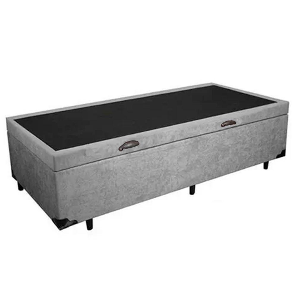 Cama Box Baú Solteiro Whc Suede Cinza 88x188x42 - 4