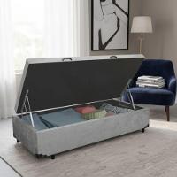 Cama Box Baú Solteiro Whc Suede Cinza 88x188x42 - 1