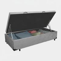 Cama Box Baú Solteiro Whc Suede Cinza 88x188x42 - 2