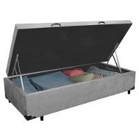 Cama Box Baú Solteiro Whc Suede Cinza 88x188x42 - 5