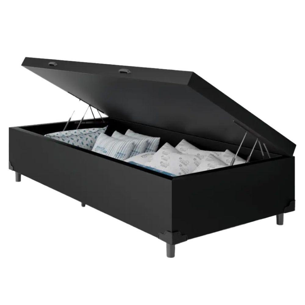 Cama Box Baú Solteirão Whc Sintético Preto 96x203x42 - 4