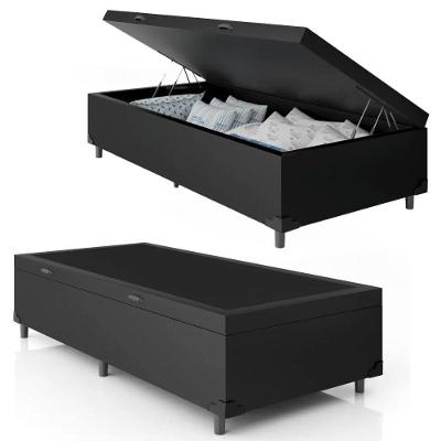 Cama Box Baú Solteirão Whc Sintético Preto 96x203x42