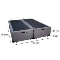 Cama Box Baú King Bipartido Whc Suede Cinza 193x203x42 - 3