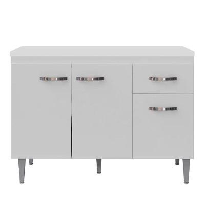 Balcão Cozinha Gabriela 3 Porta 120cm S-t Ajl