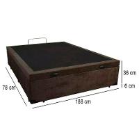 Cama Box Baú Casal Whc Suede Marrom 138x188x42 - 3